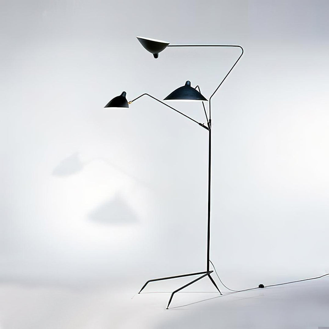 Serge Mouille Floor Lamp Three-Arm LED Indoor Lighting