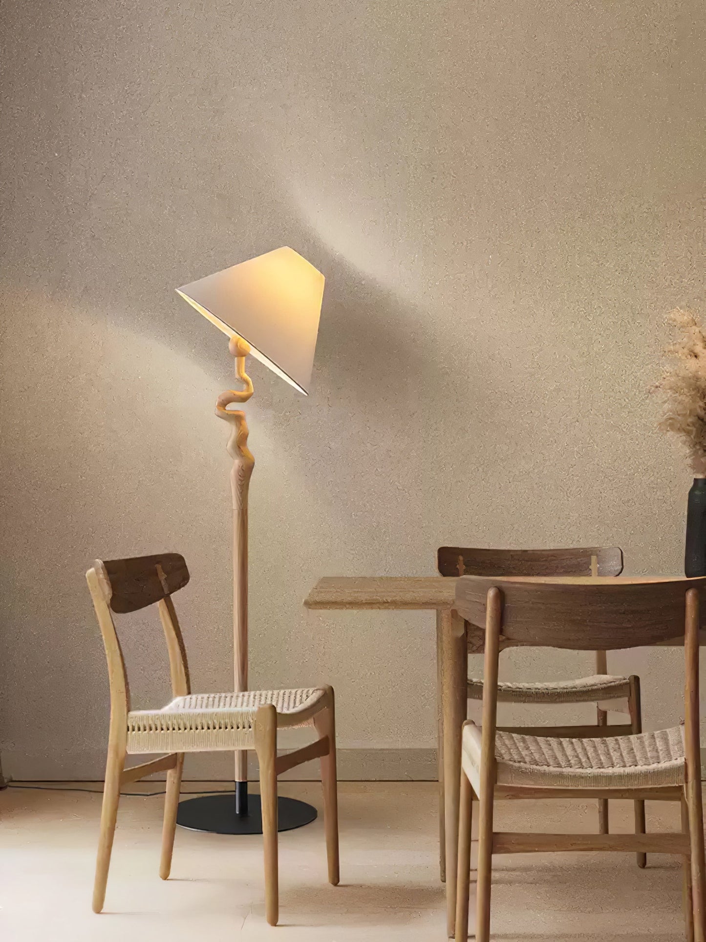 Serpentine Twist Floor Lamp with Adjustable Shade LED Indoor