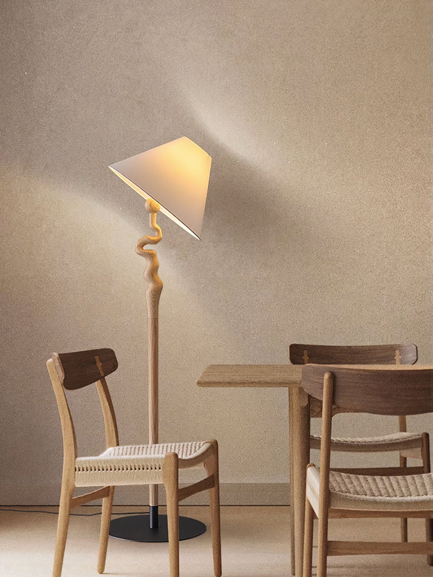 Serpentine Twist Floor Lamp with Adjustable Shade LED Indoor