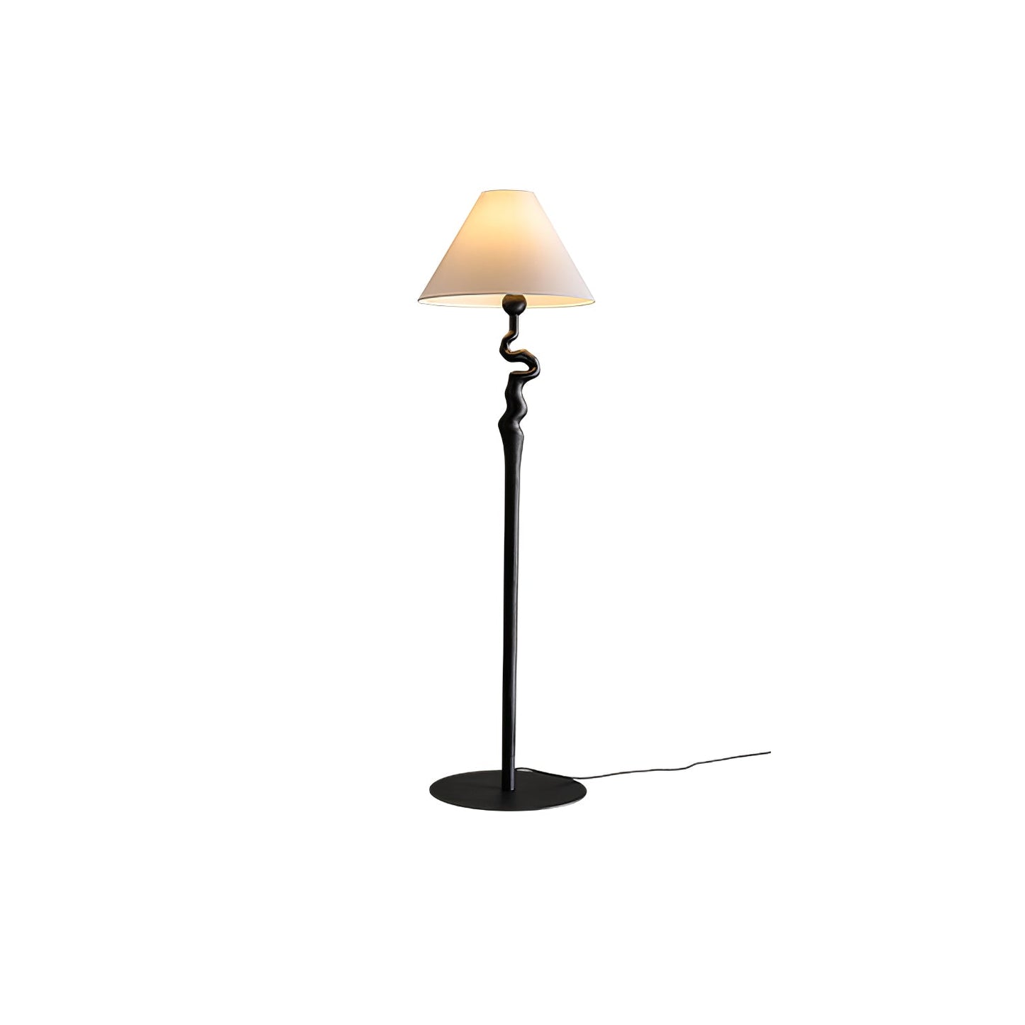 Serpentine Twist Floor Lamp with Adjustable Shade LED Indoor