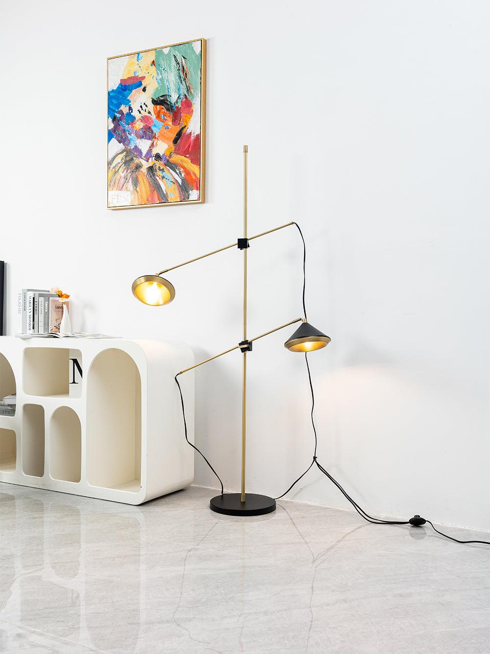 Shear Floor Lamp with Adjustable LED Shade - Indoor Lighting