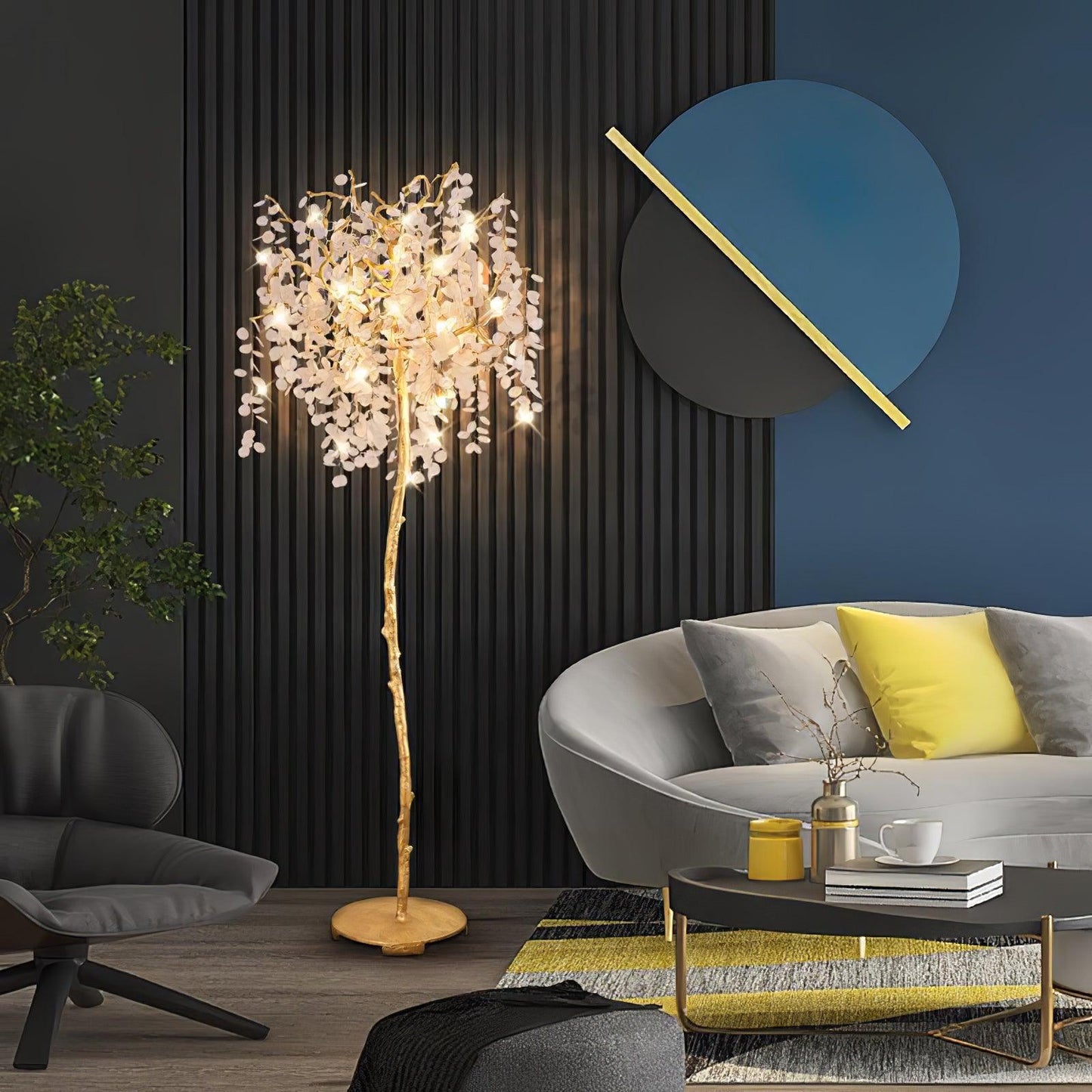 Shiro Noda Floor Light - LED Brass & Glass Design 175cm