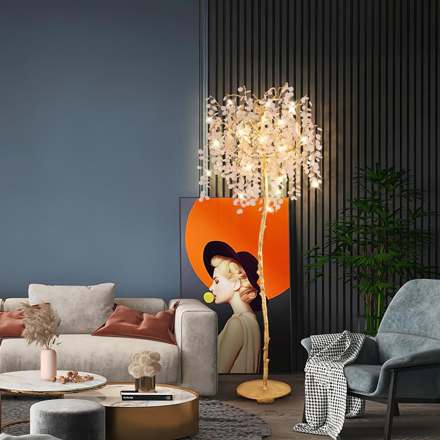 Shiro Noda Floor Light - LED Brass & Glass Design 175cm