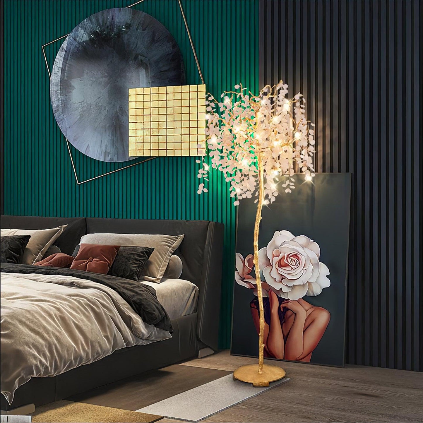 Shiro Noda Floor Light - LED Brass & Glass Design 175cm