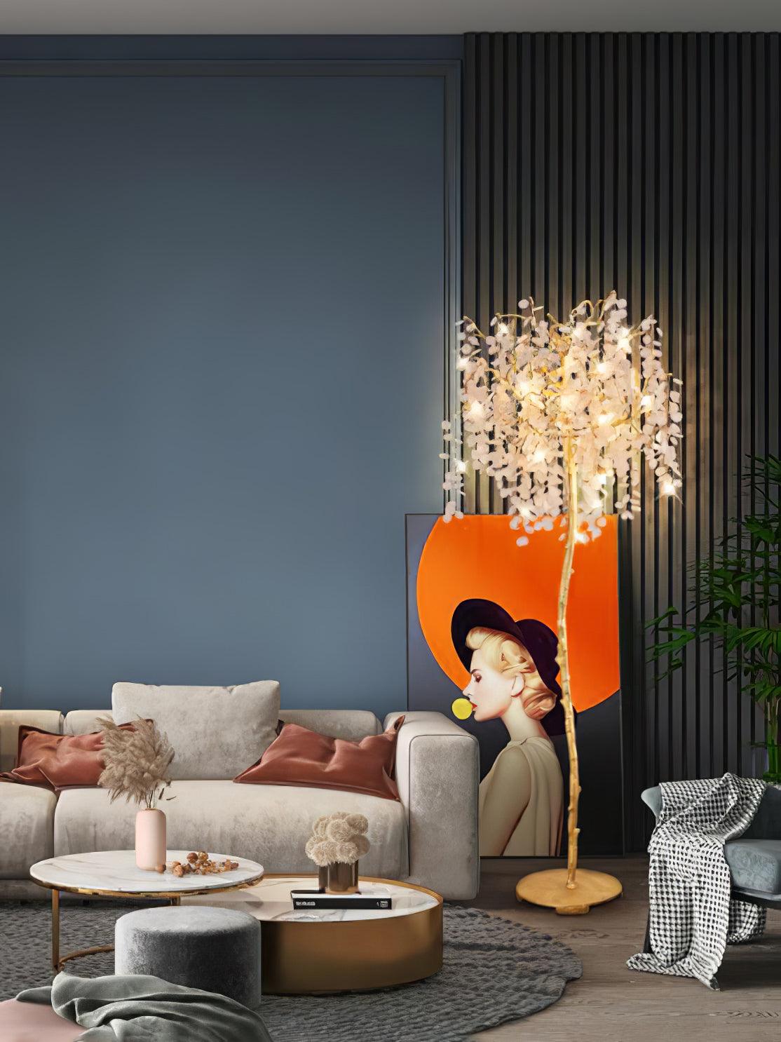 Shiro Noda Floor Light - LED Brass & Glass Design 175cm
