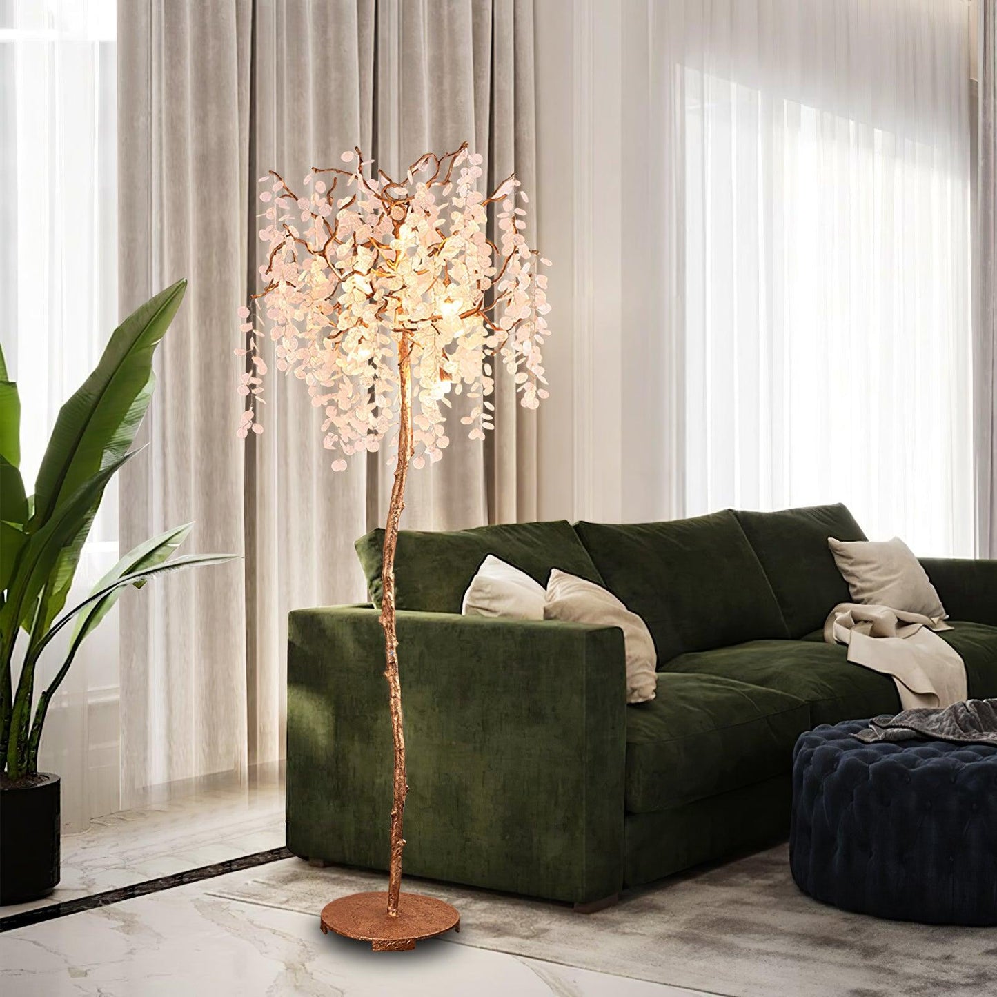 Shiro Noda Floor Light - LED Brass & Glass Design 175cm