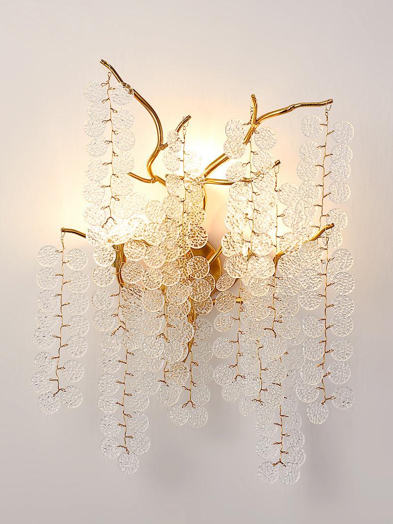 Shiro Noda Wall Lamp Set of 2 LED Brass Crystal Lights