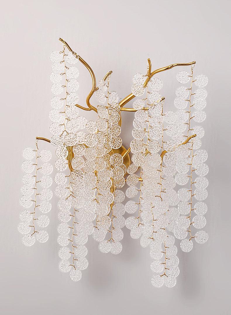 Shiro Noda Wall Lamp Set of 2 LED Brass Crystal Lights