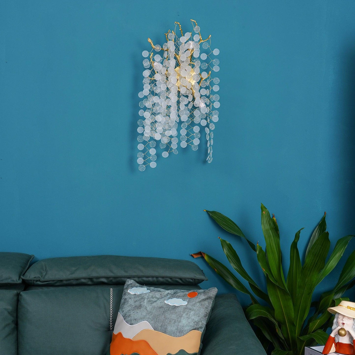 Shiro Noda Wall Lamp Set of 2 LED Brass Crystal Lights