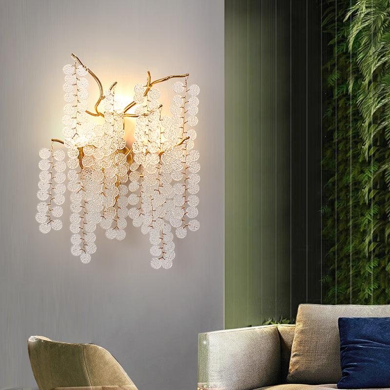 Shiro Noda Wall Lamp Set of 2 LED Brass Crystal Lights