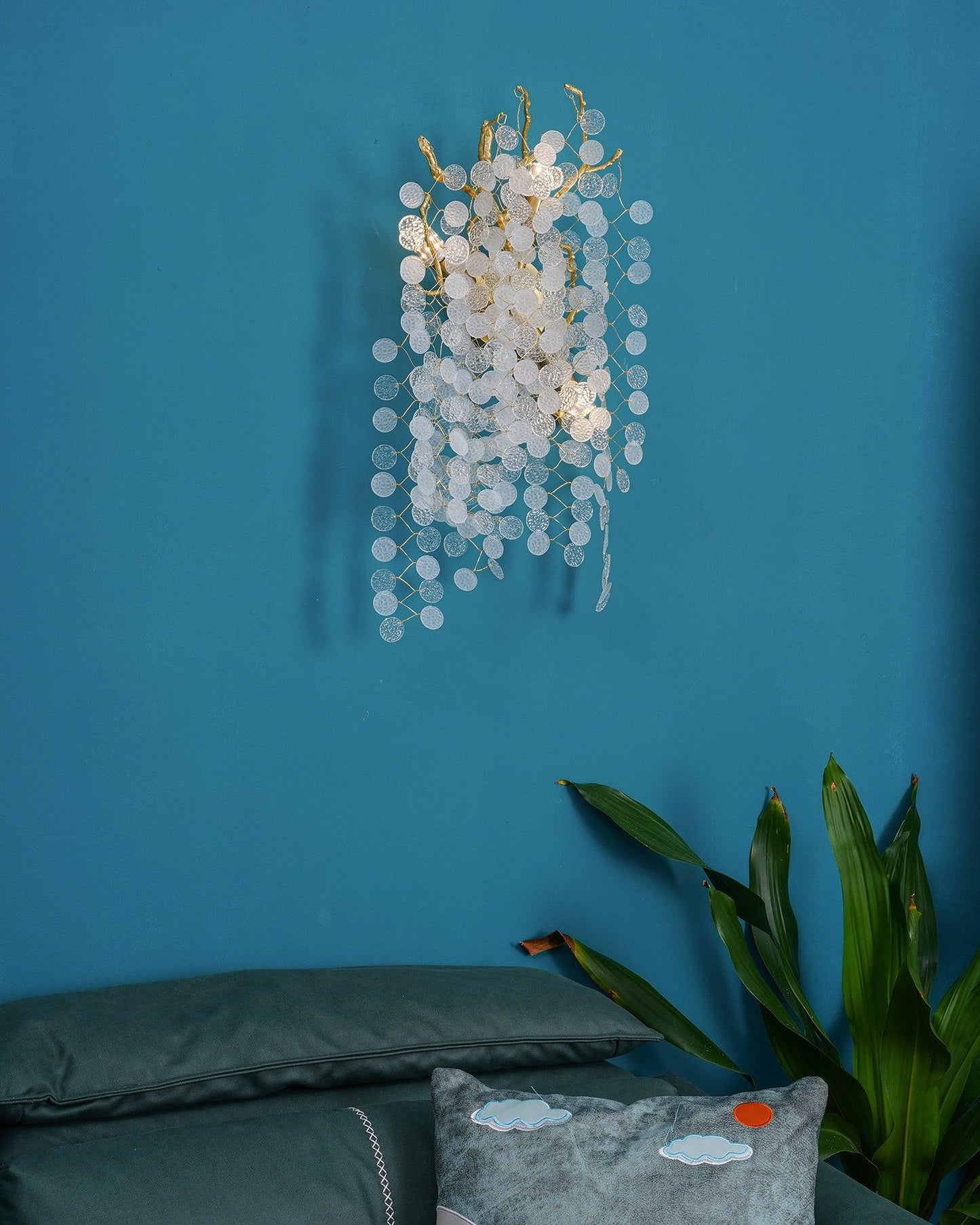 Shiro Noda Wall Lamp Set of 2 LED Brass Crystal Lights