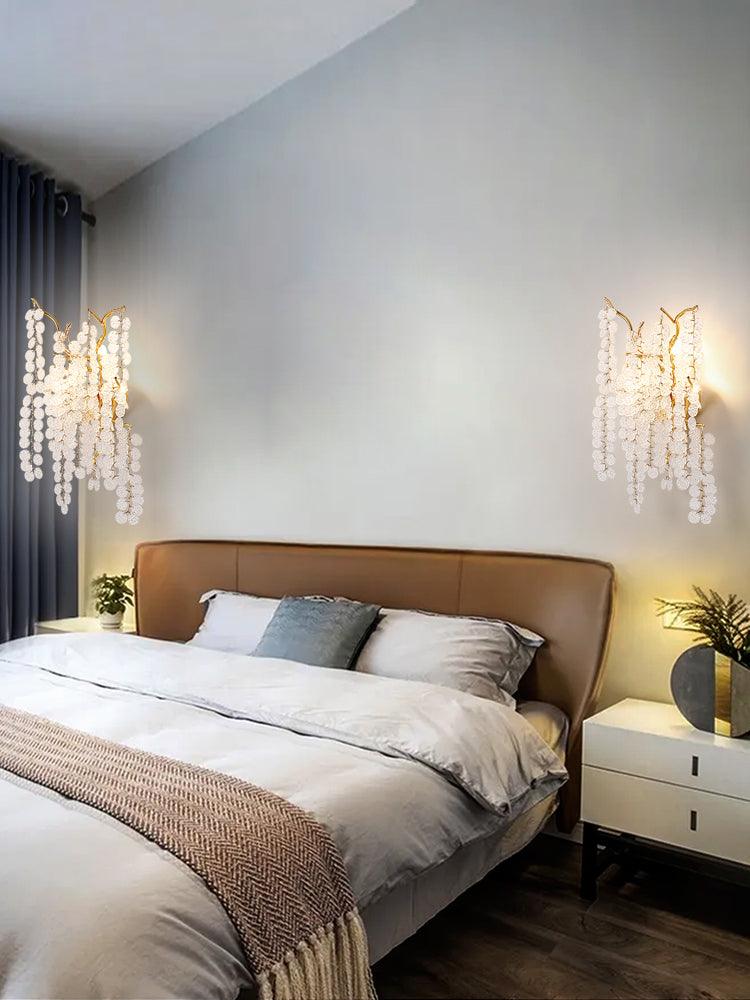 Shiro Noda Wall Lamp Set of 2 LED Brass Crystal Lights