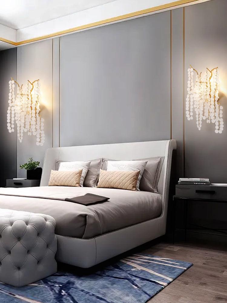 Shiro Noda Wall Lamp Set of 2 LED Brass Crystal Lights