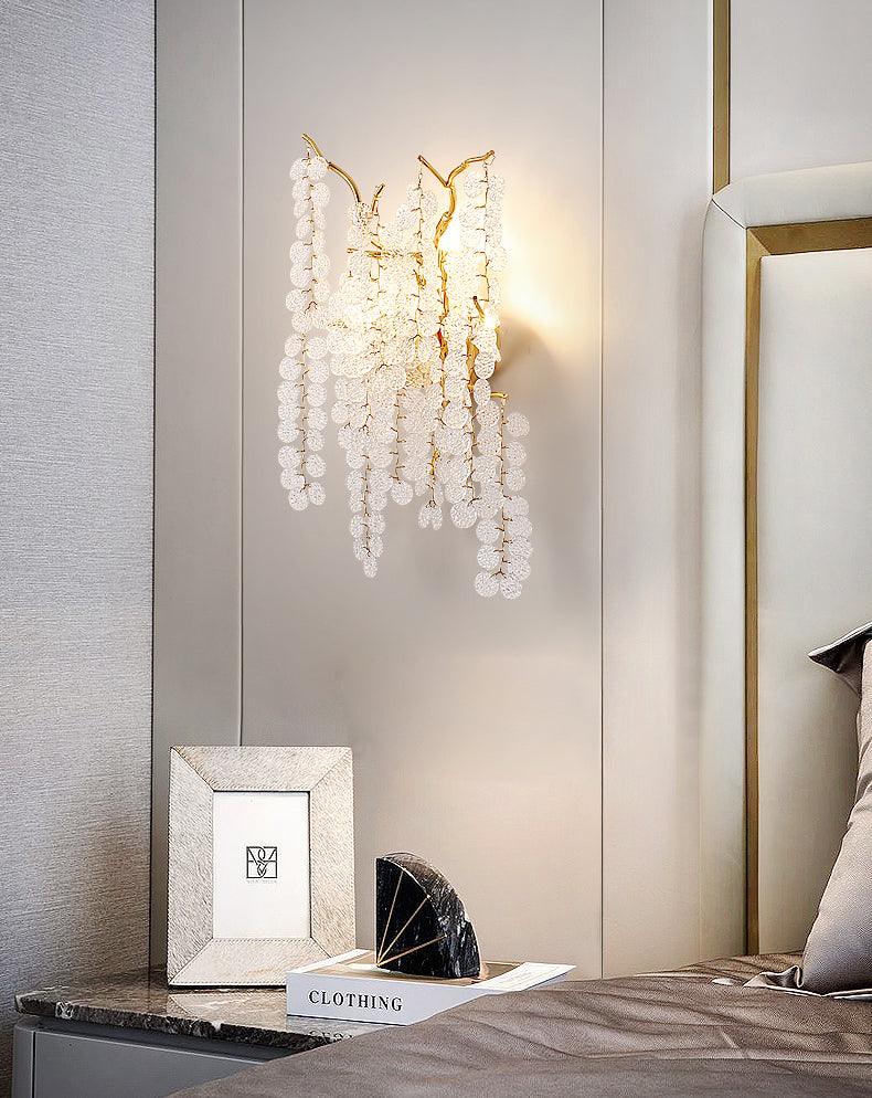 Shiro Noda Wall Lamp Set of 2 LED Brass Crystal Lights