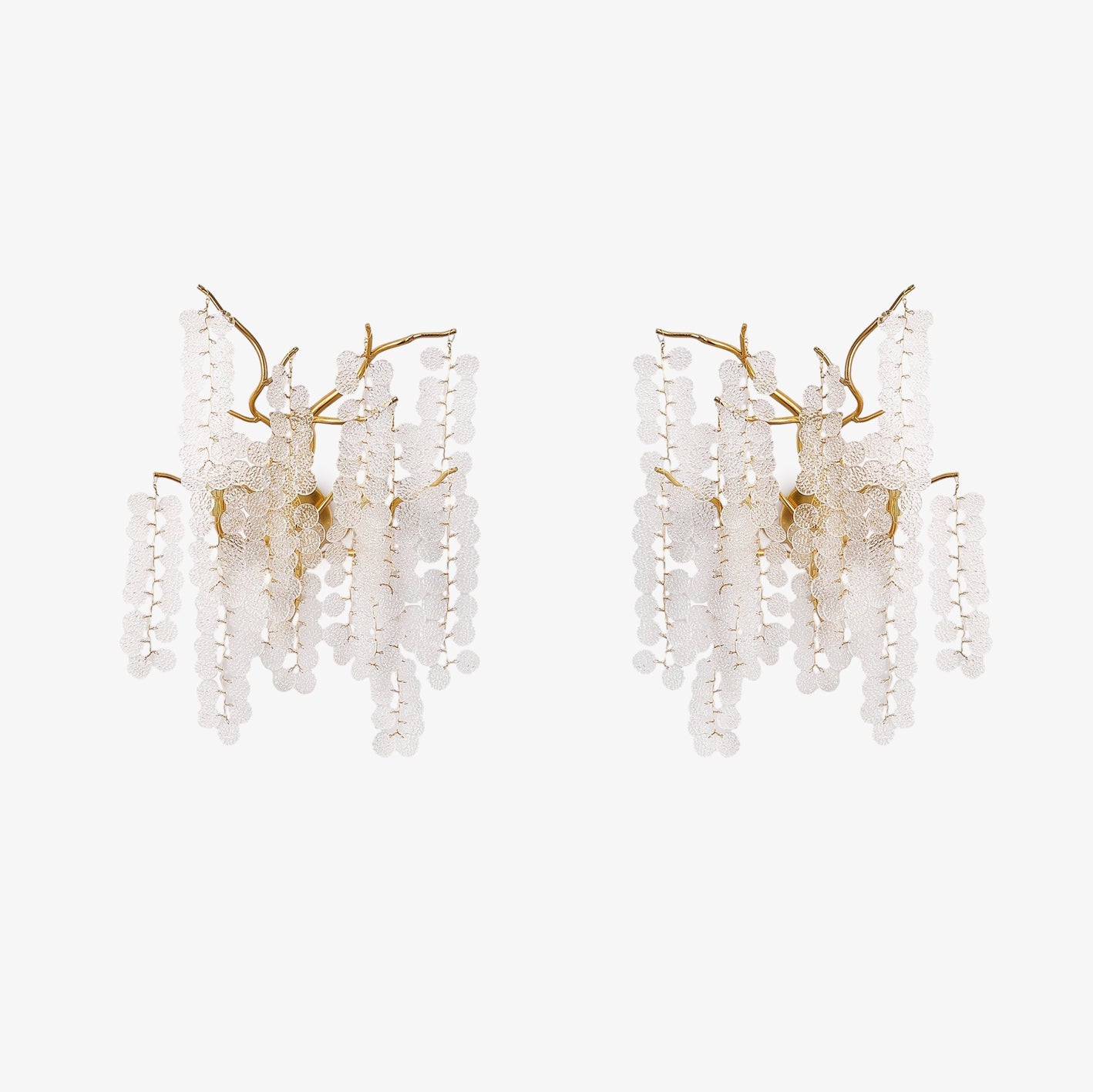 Shiro Noda Wall Lamp Set of 2 LED Brass Crystal Lights