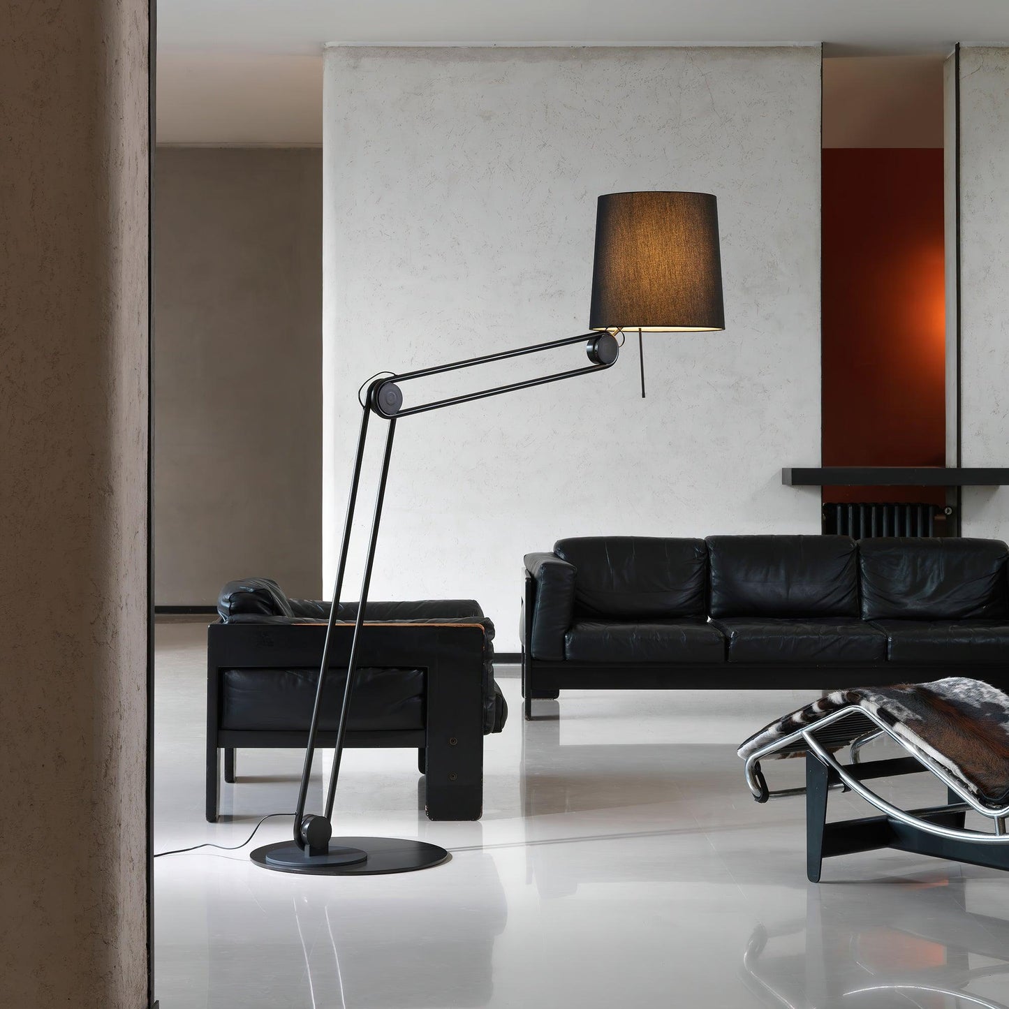 Sibaca Floor Lamp with Adjustable Two-Tone Fabric Shade