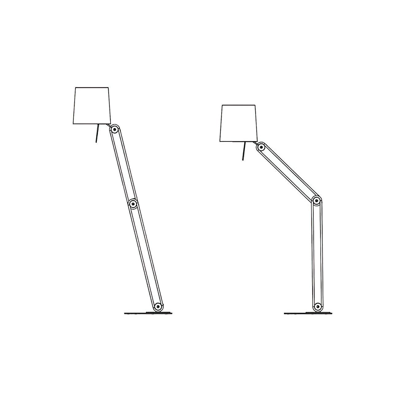 Sibaca Floor Lamp with Adjustable Two-Tone Fabric Shade