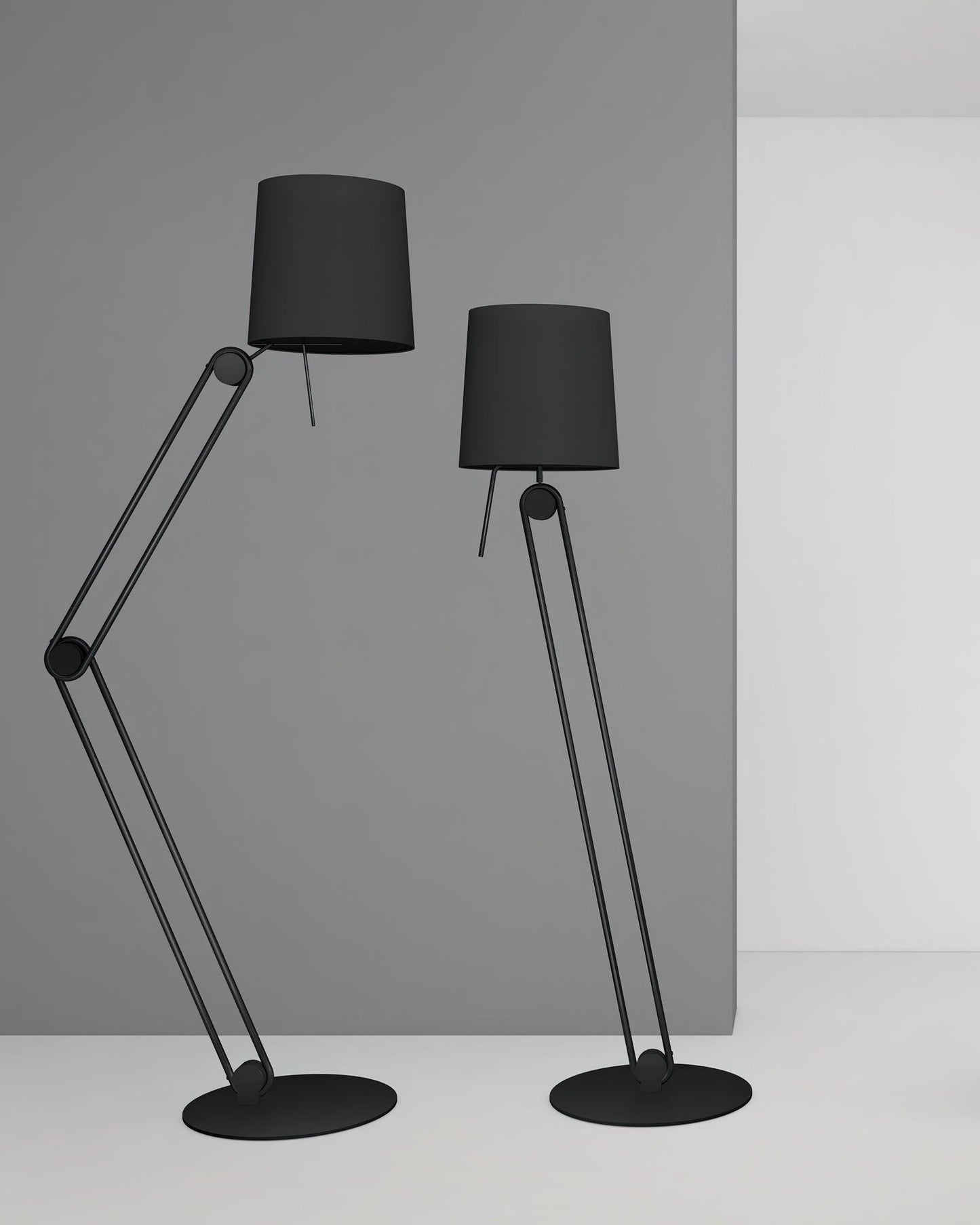 Sibaca Floor Lamp with Adjustable Two-Tone Fabric Shade