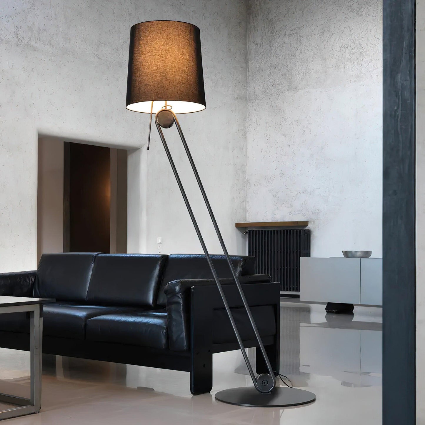 Sibaca Floor Lamp with Adjustable Two-Tone Fabric Shade