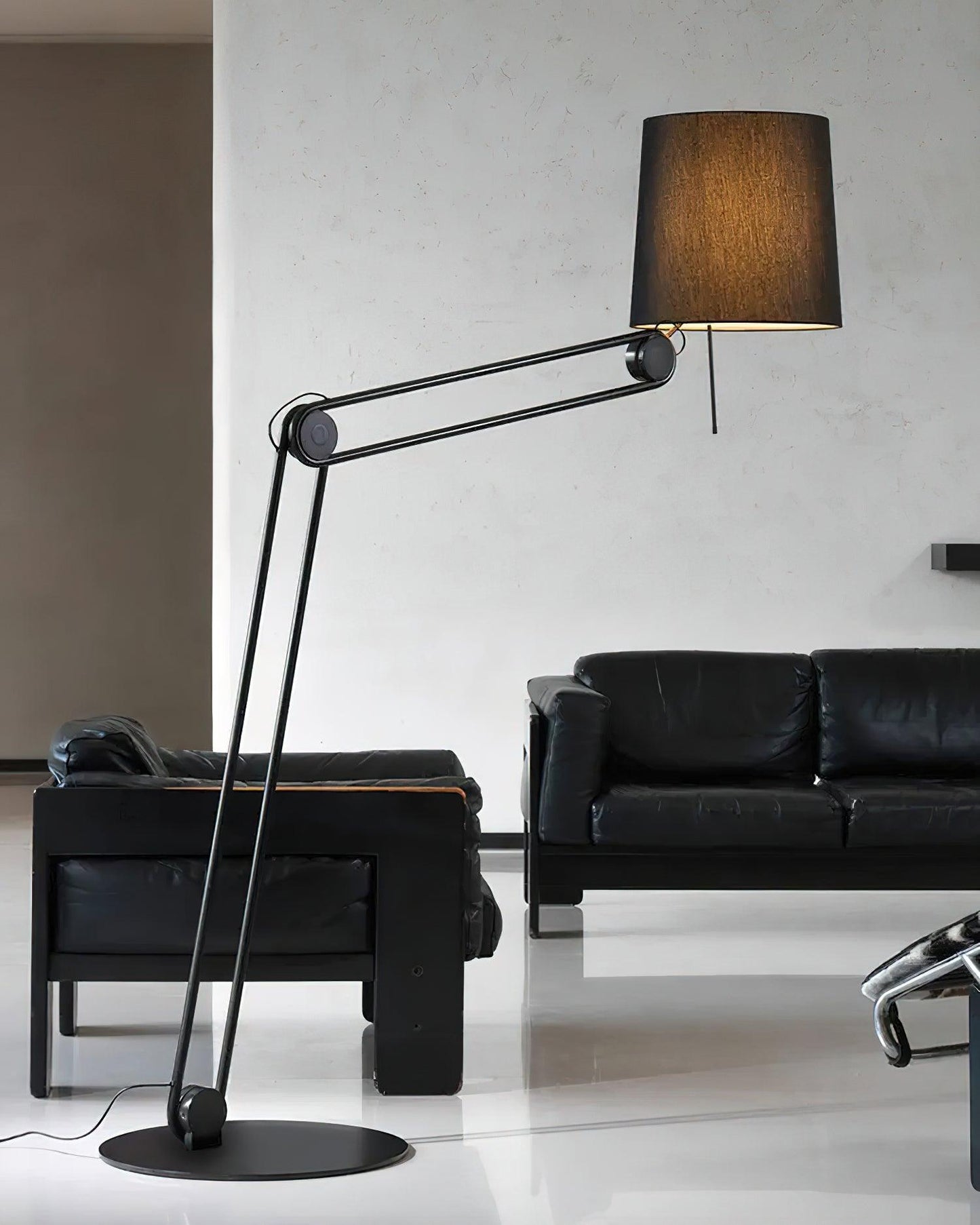 Sibaca Floor Lamp with Adjustable Two-Tone Fabric Shade
