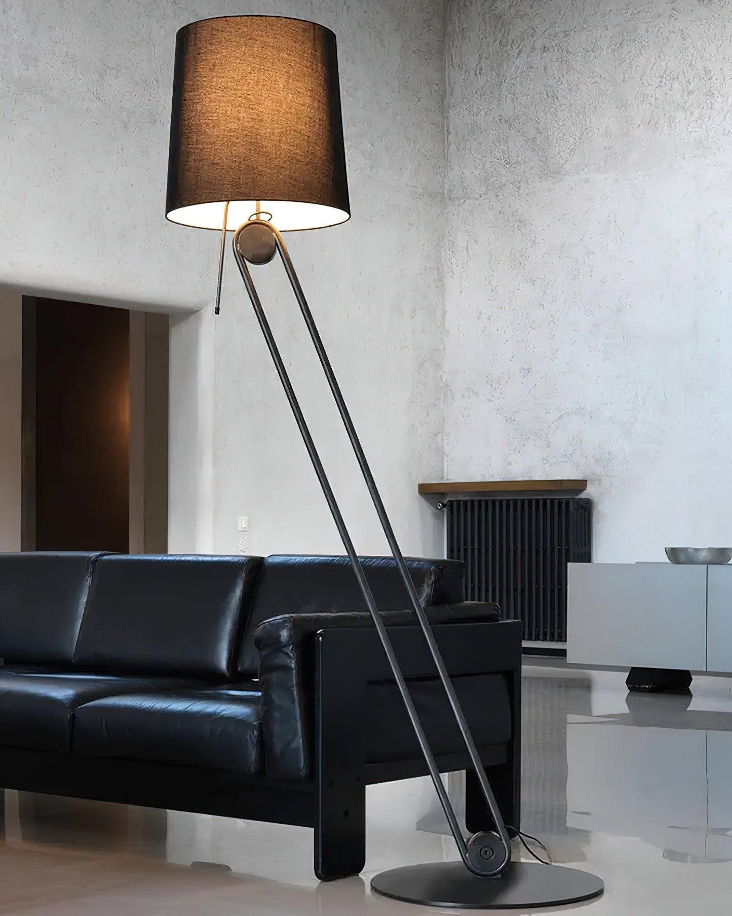Sibaca Floor Lamp with Adjustable Two-Tone Fabric Shade