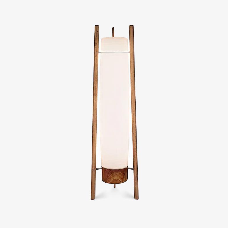 Side LED Floor Lamp with Walnut Finish and Warm Light
