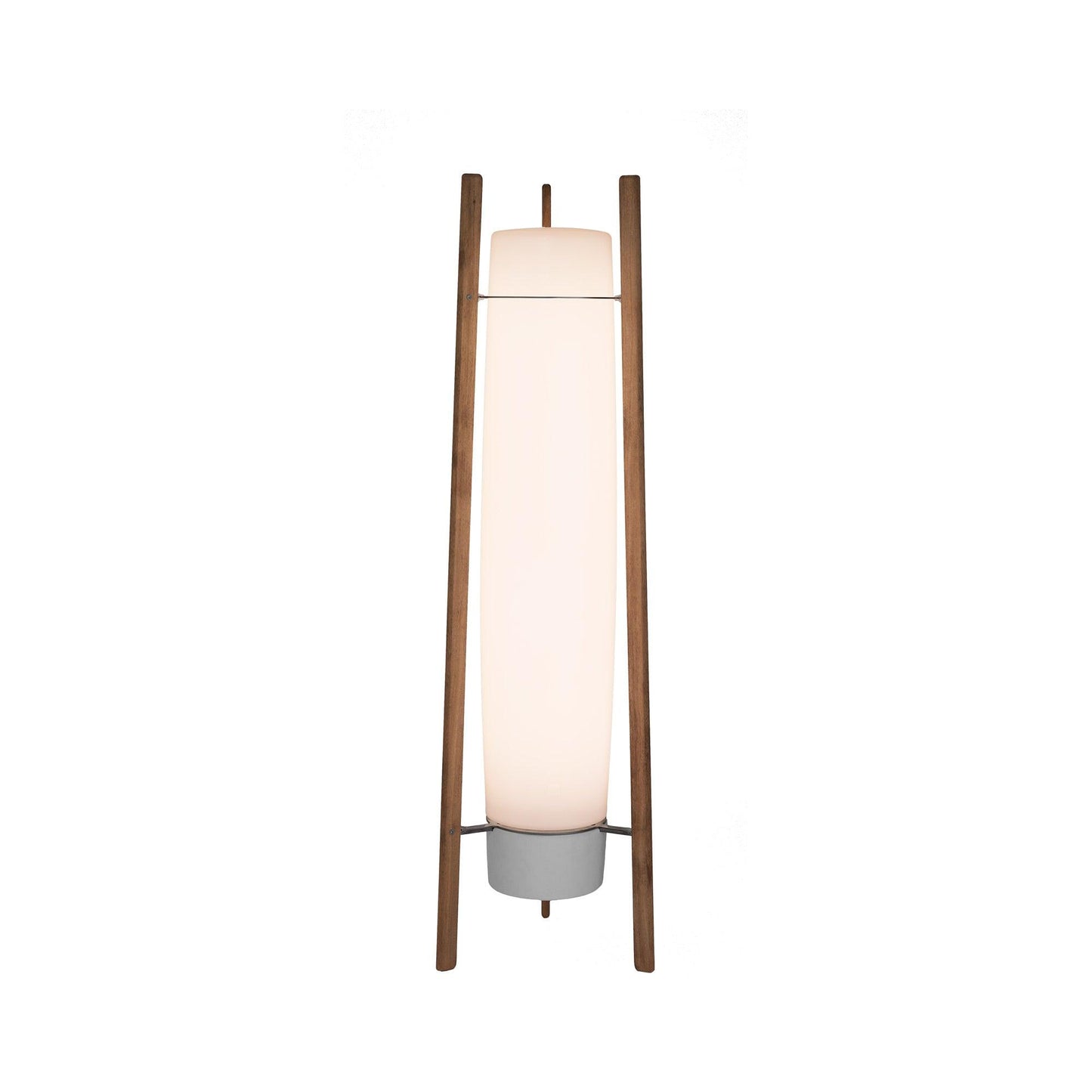 Side LED Floor Lamp with Walnut Finish and Warm Light