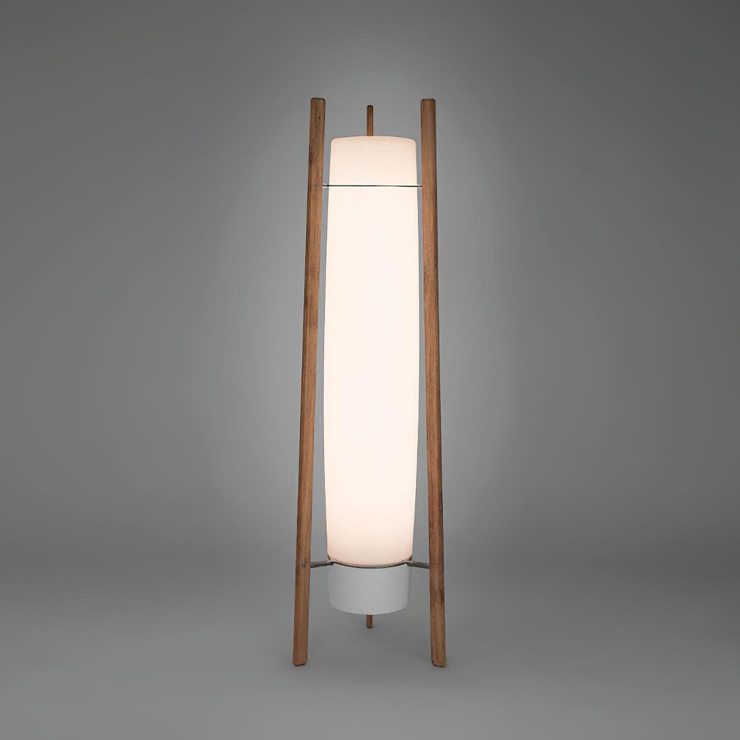 Side LED Floor Lamp with Walnut Finish and Warm Light