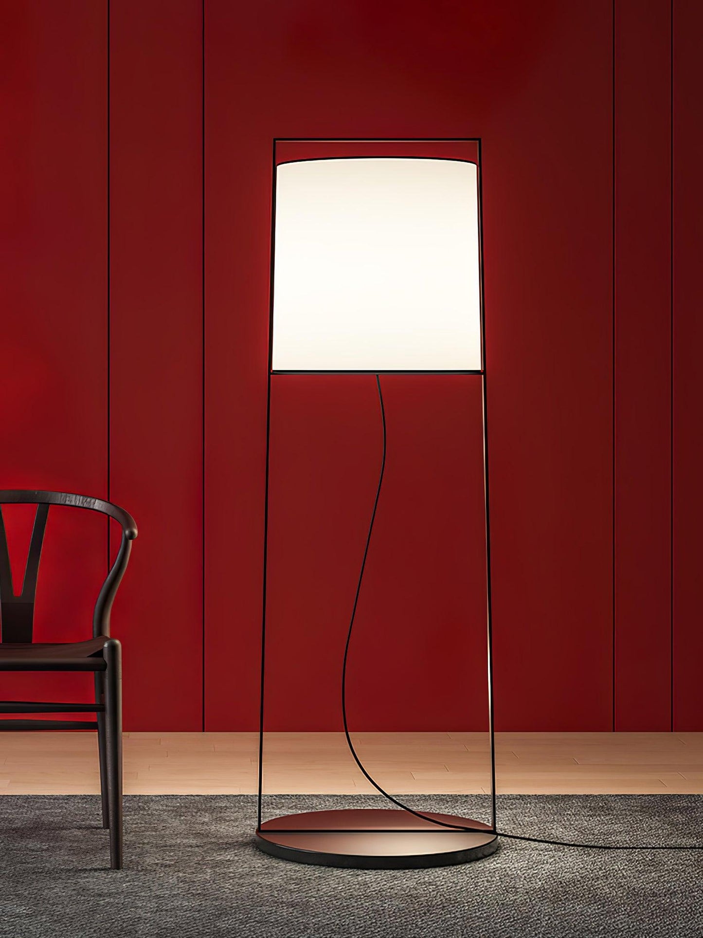 Silhouette Textile Floor Lamp - LED - Modern Metal Design