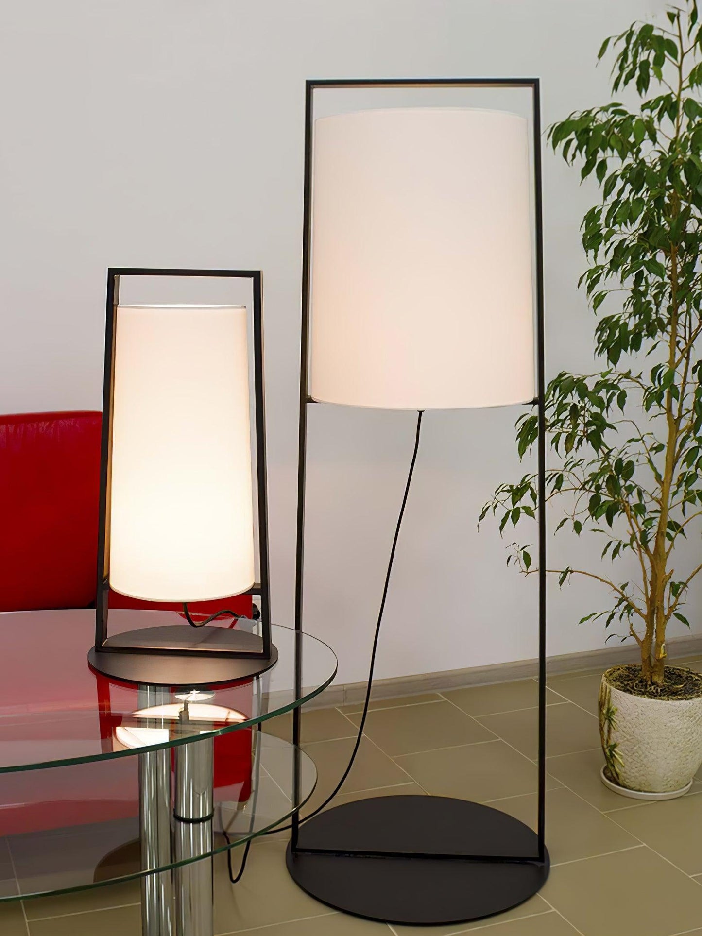 Silhouette Textile Floor Lamp - LED - Modern Metal Design