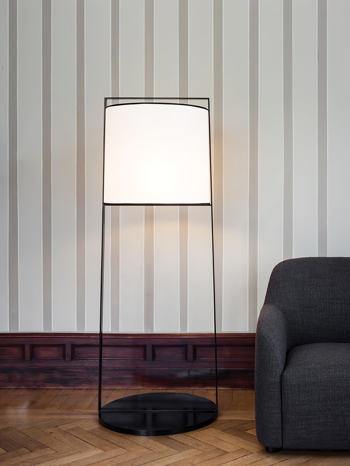 Silhouette Textile Floor Lamp - LED - Modern Metal Design