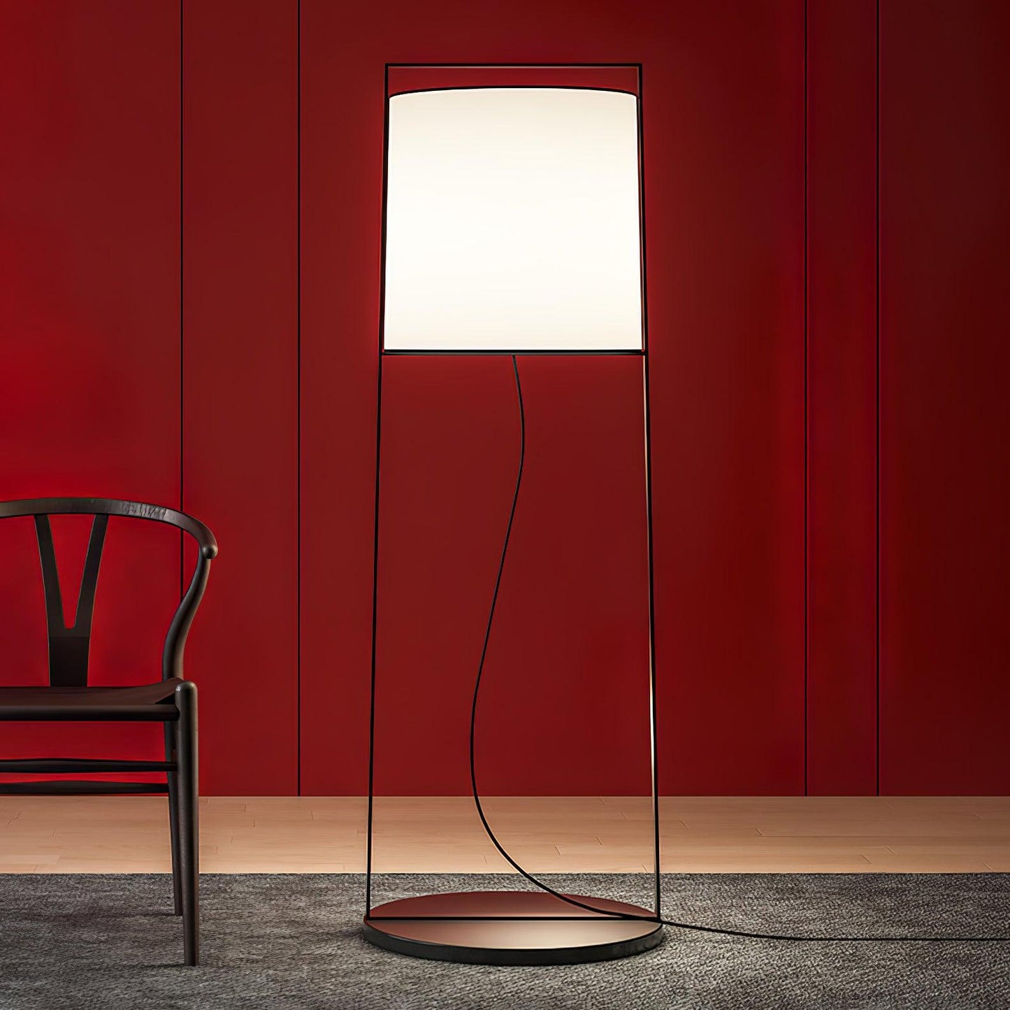 Silhouette Textile Floor Lamp - LED - Modern Metal Design