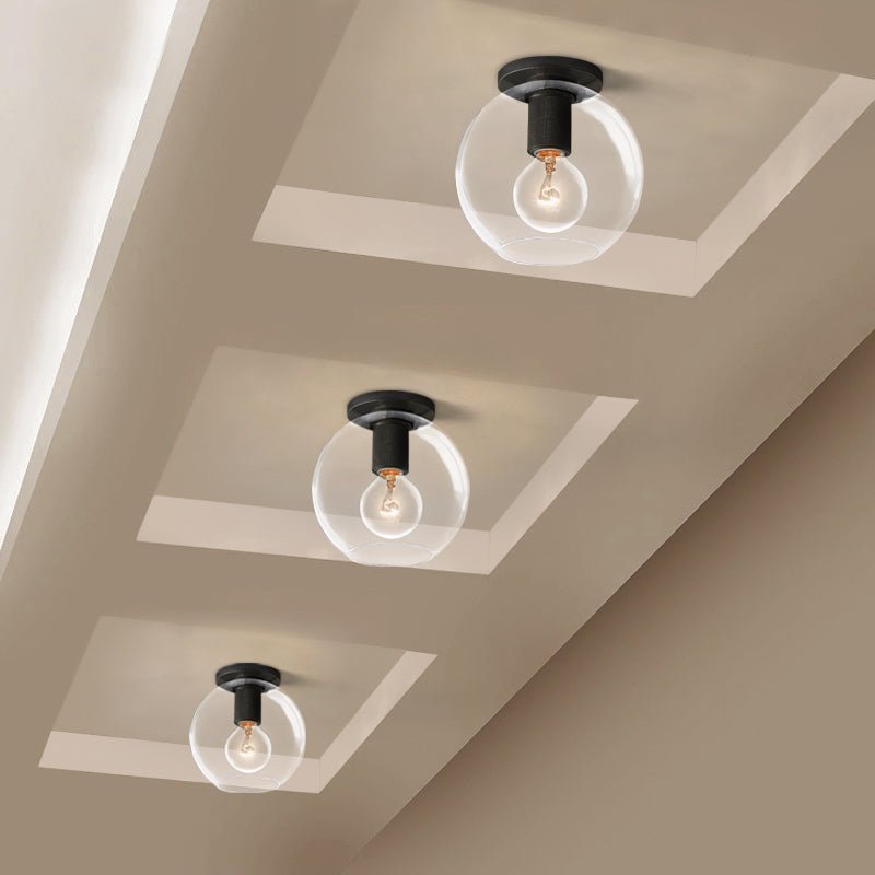 Simple Style Flush Mount Light - LED Brass Clear Glass