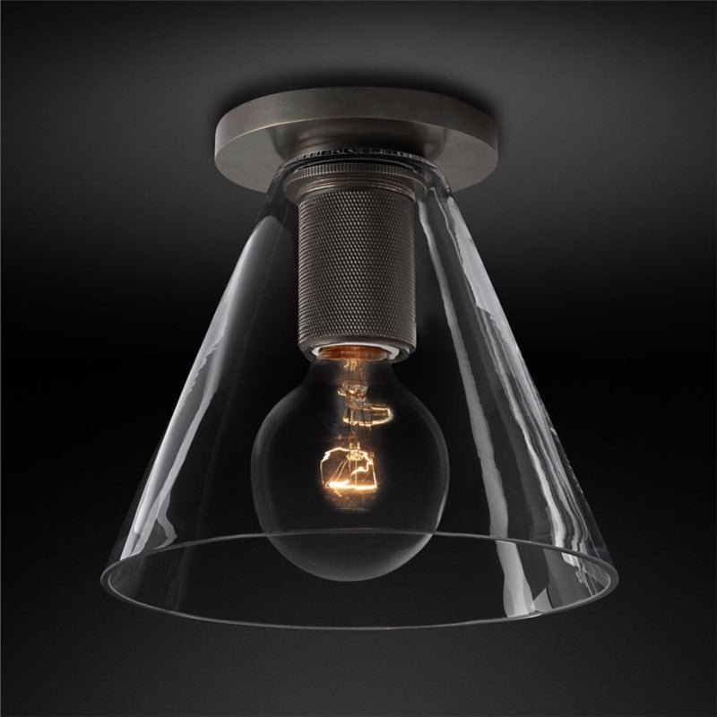 Simple Style Flush Mount Light - LED Brass Clear Glass