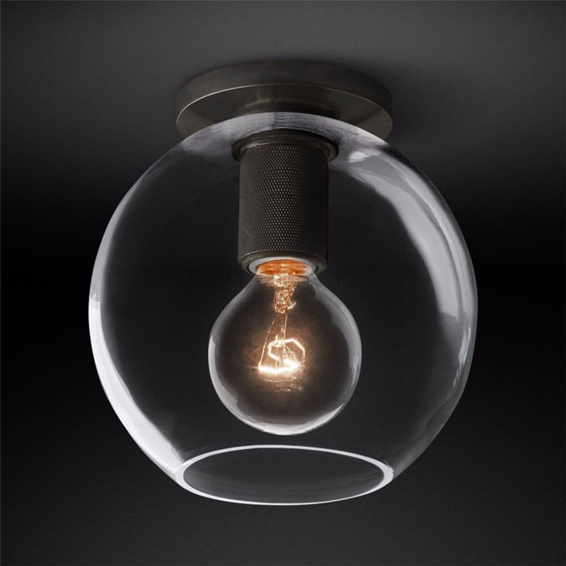 Simple Style Flush Mount Light - LED Brass Clear Glass