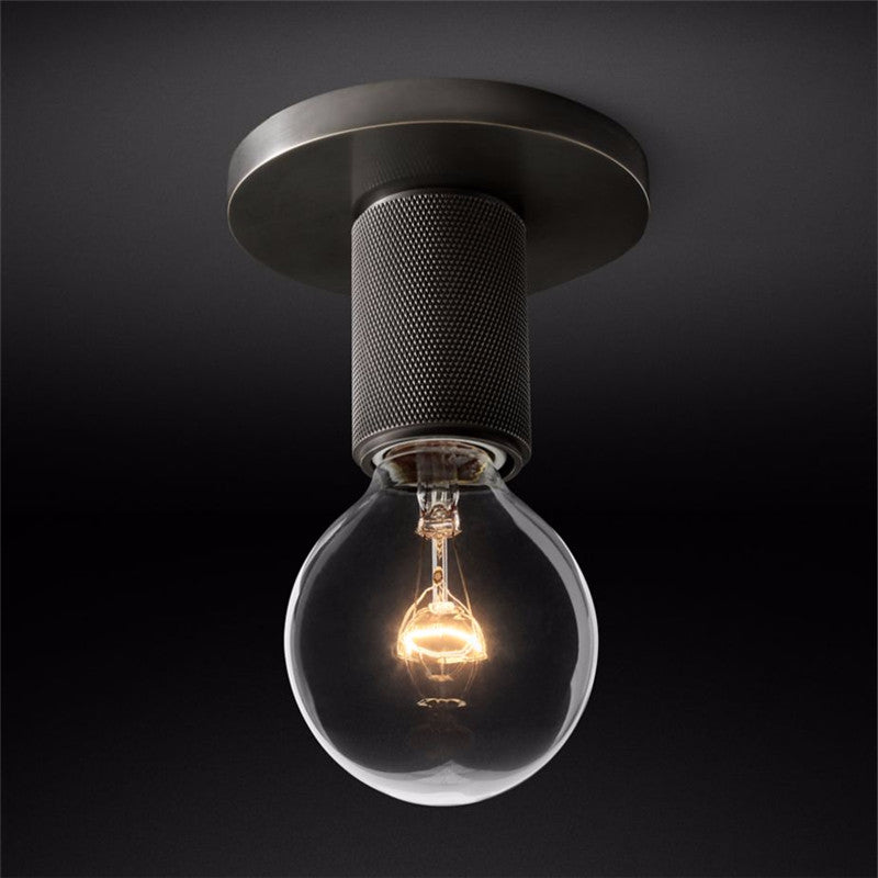 Simple Style Flush Mount Light - LED Brass Clear Glass