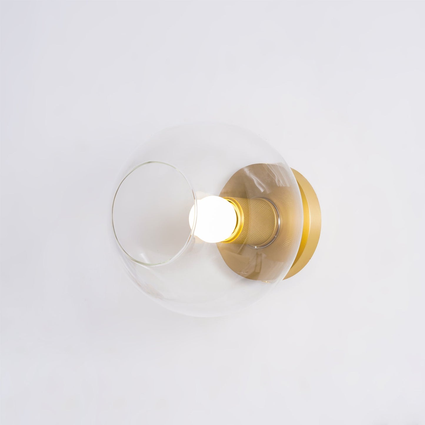 Simple Style Flush Mount Light - LED Brass Clear Glass