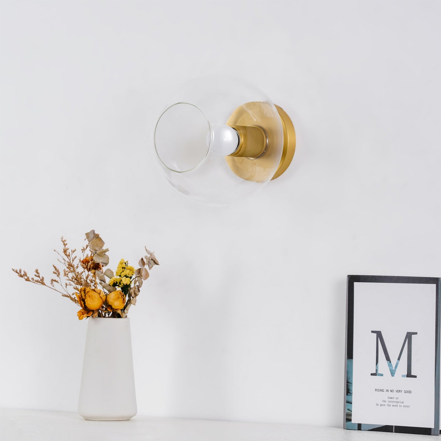 Simple Style Flush Mount Light - LED Brass Clear Glass