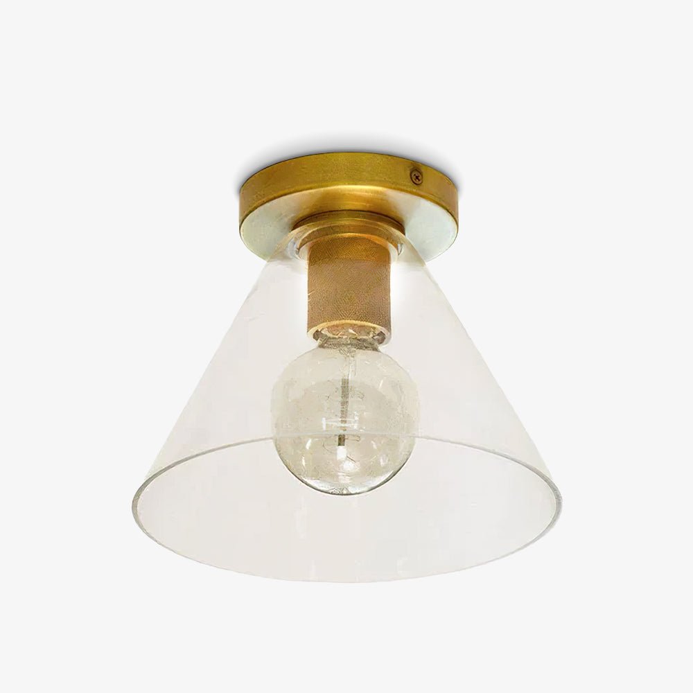 Simple Style Flush Mount Light - LED Brass Clear Glass