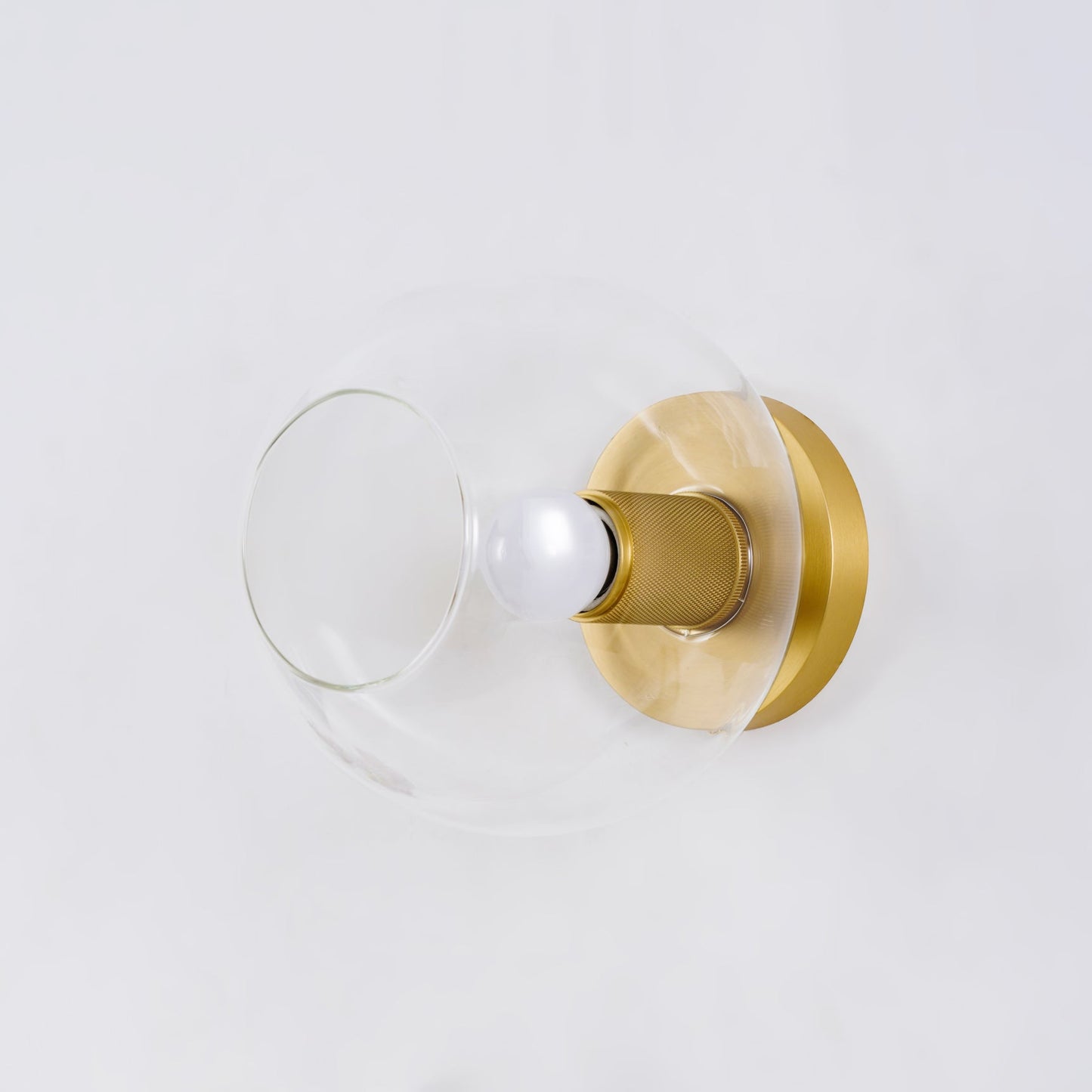 Simple Style Flush Mount Light - LED Brass Clear Glass