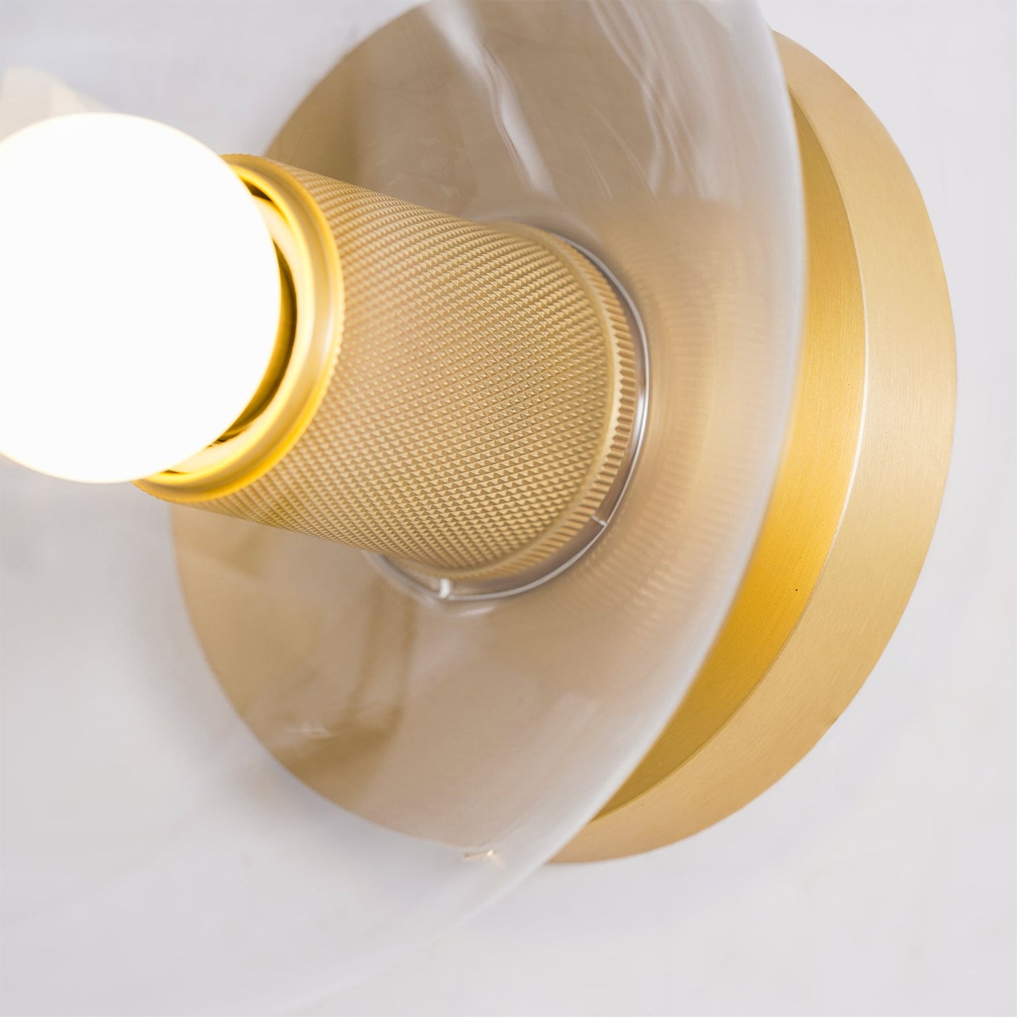 Simple Style Flush Mount Light - LED Brass Clear Glass
