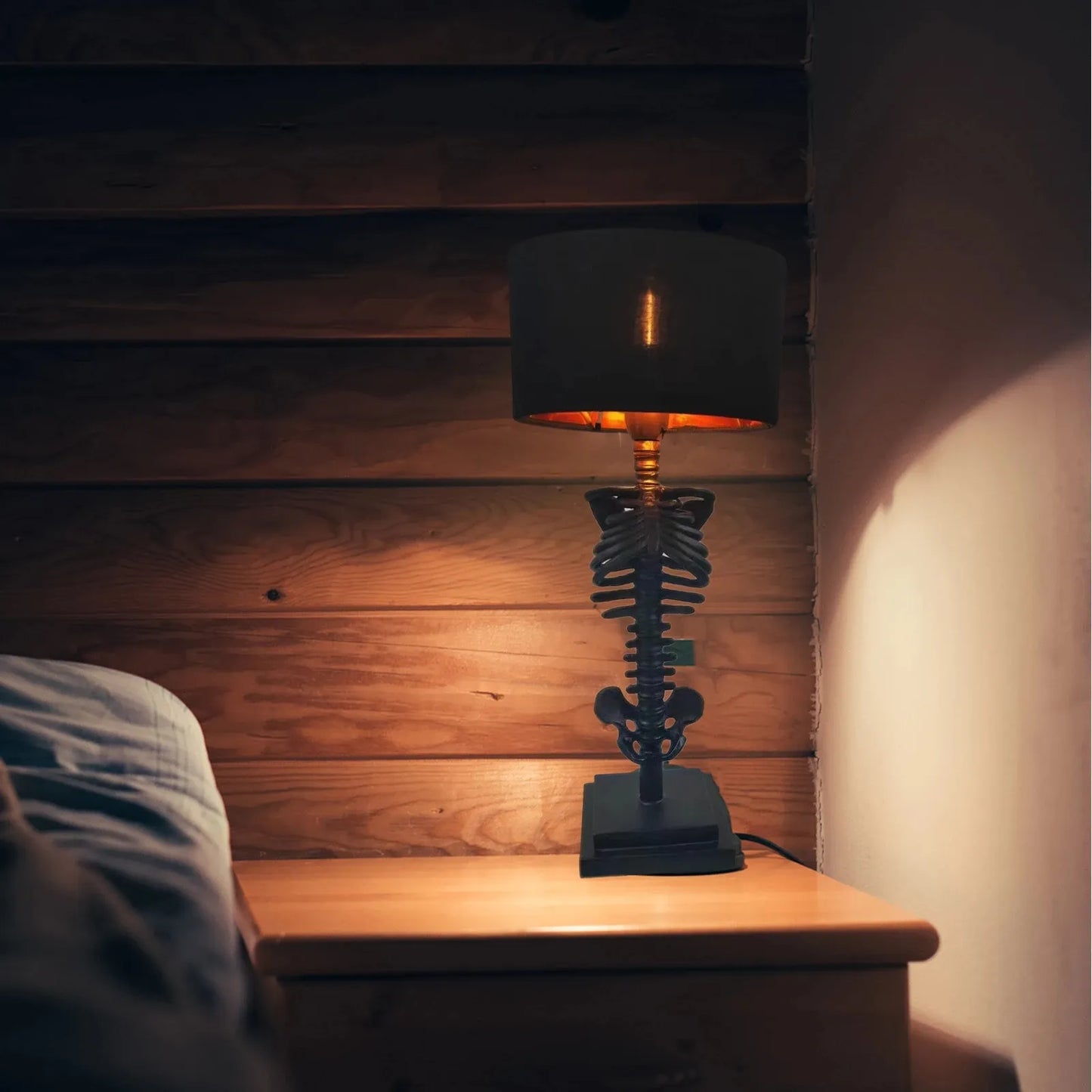 Handcrafted Gothic Skeleton Table Lamp - USB Powered 5W