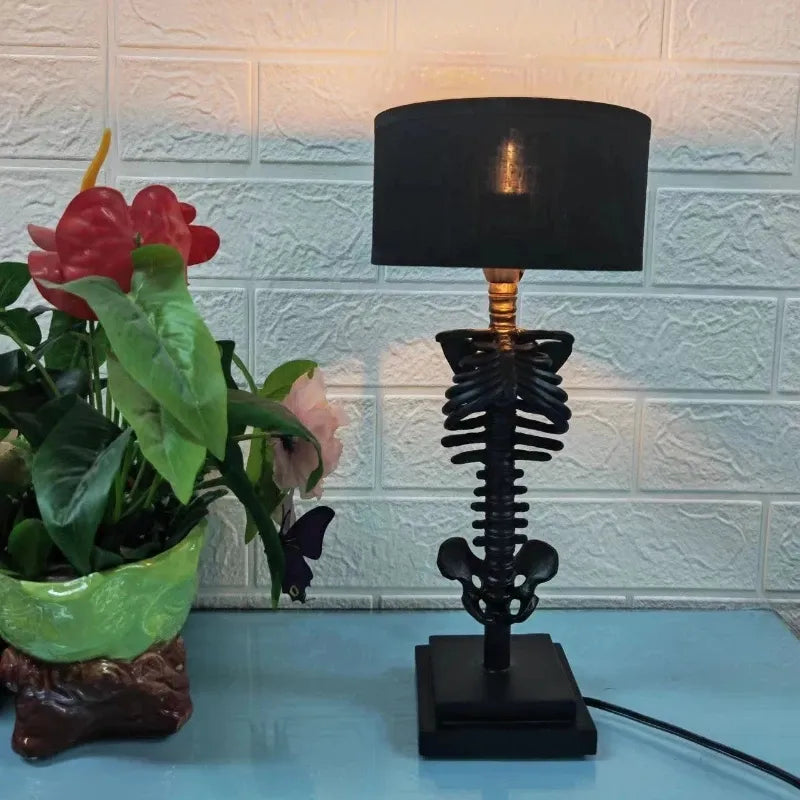Handcrafted Gothic Skeleton Table Lamp - USB Powered 5W