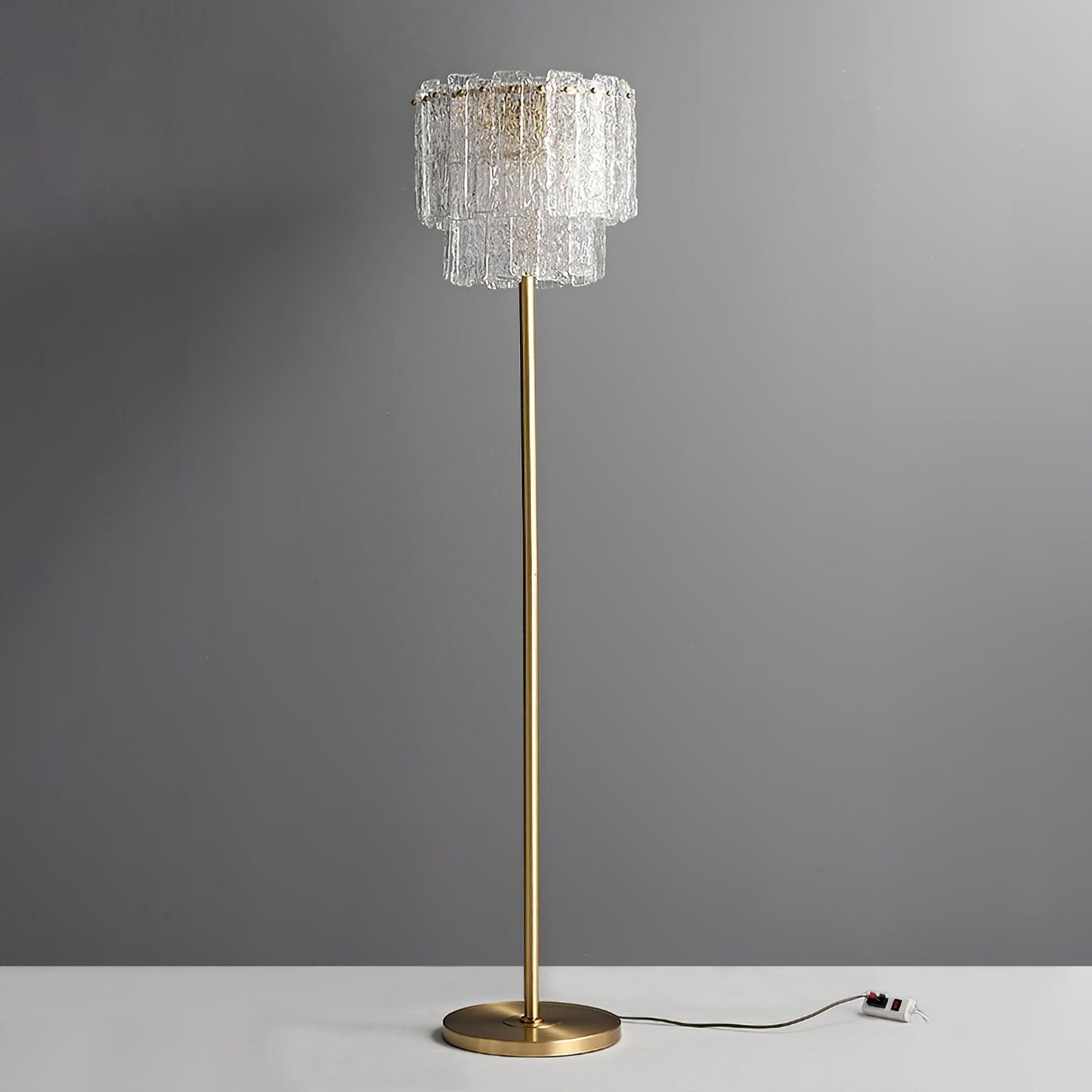 Skylar Floor Lamp LED Brass and Glass Indoor Lighting