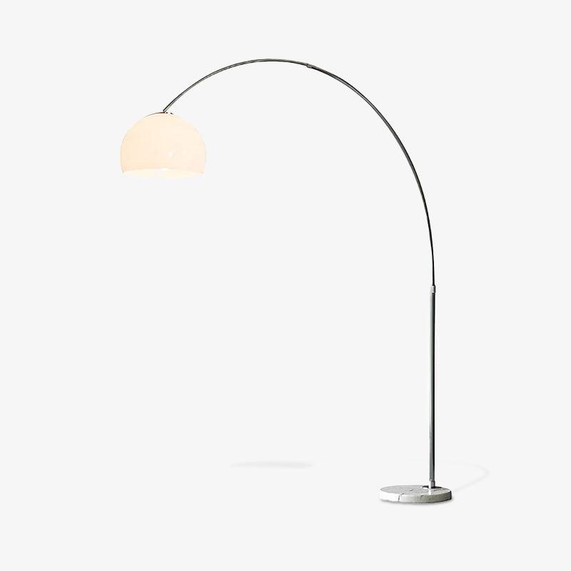 Sneedville Arched Floor Lamp with Marble Base and LED Shade