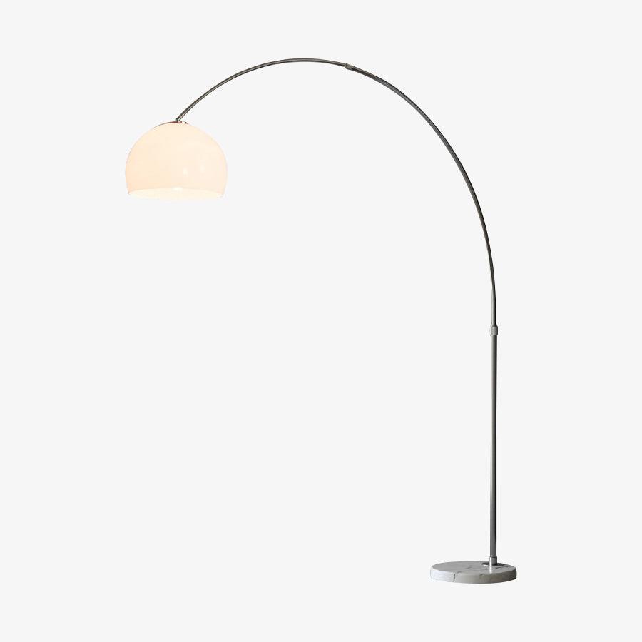 Sneedville Arched Floor Lamp with Marble Base and LED Shade