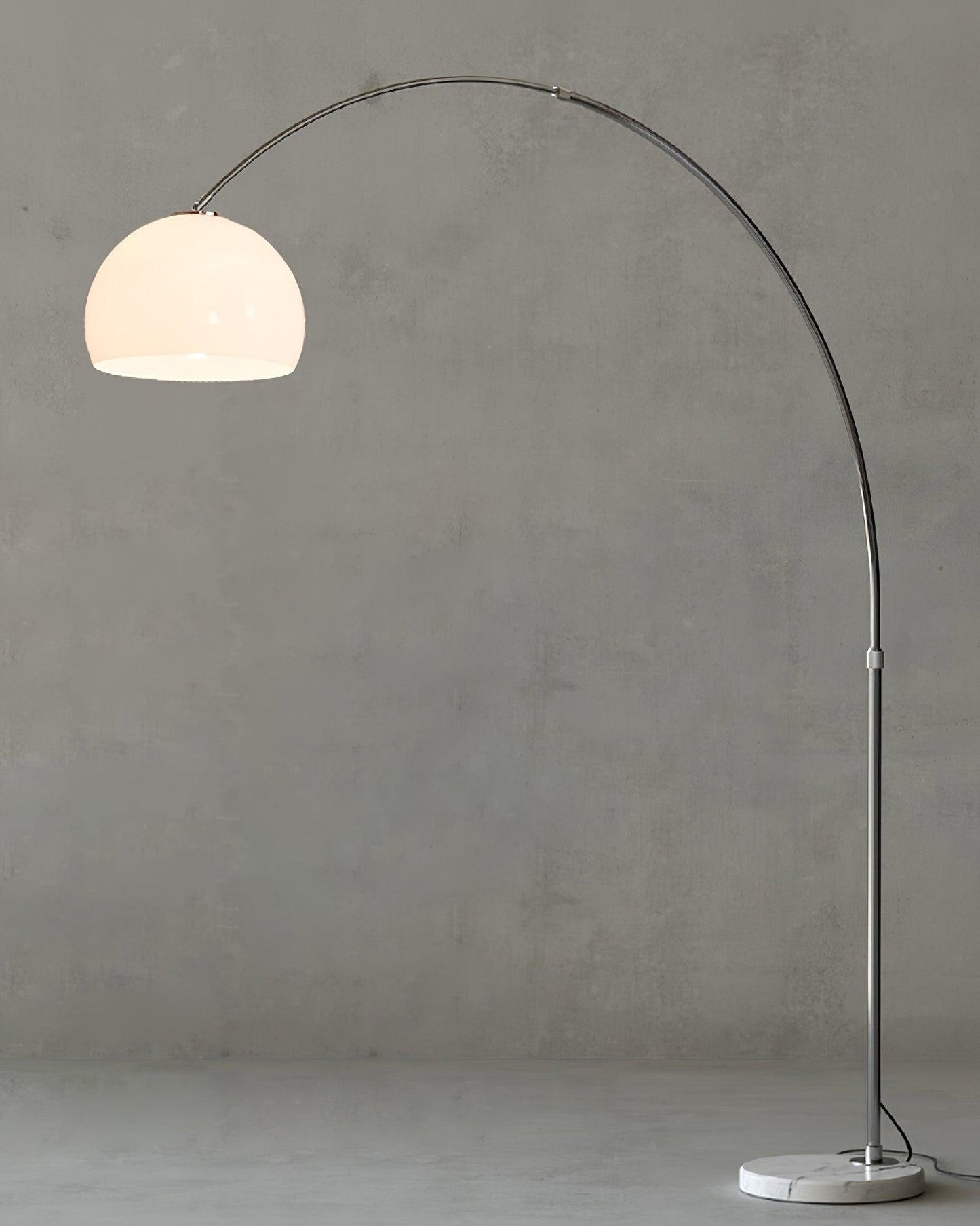 Sneedville Arched Floor Lamp with Marble Base and LED Shade