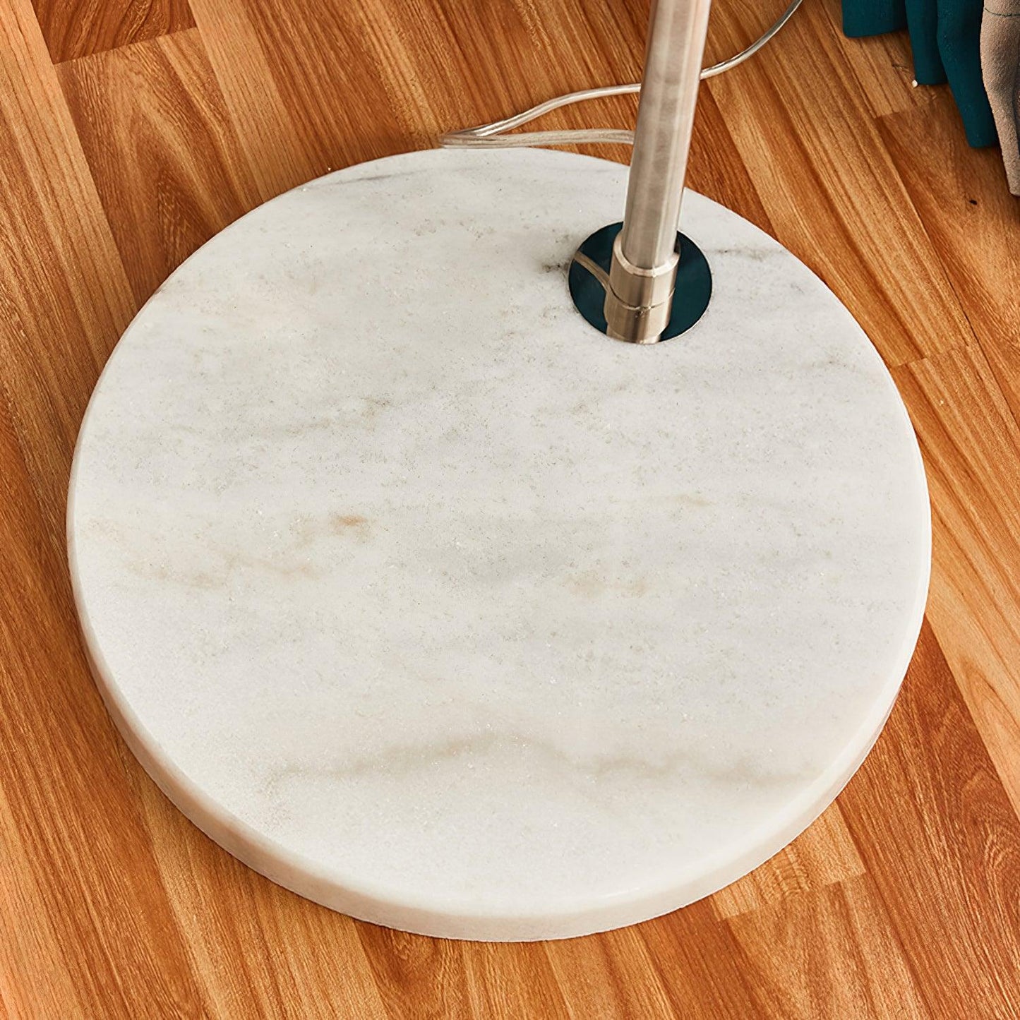 Sneedville Arched Floor Lamp with Marble Base and LED Shade