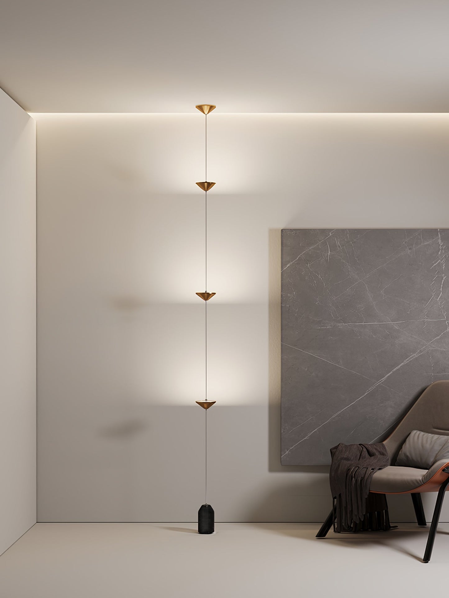 Soreluna Floor Lamp with Adjustable LED Shades Black Gold