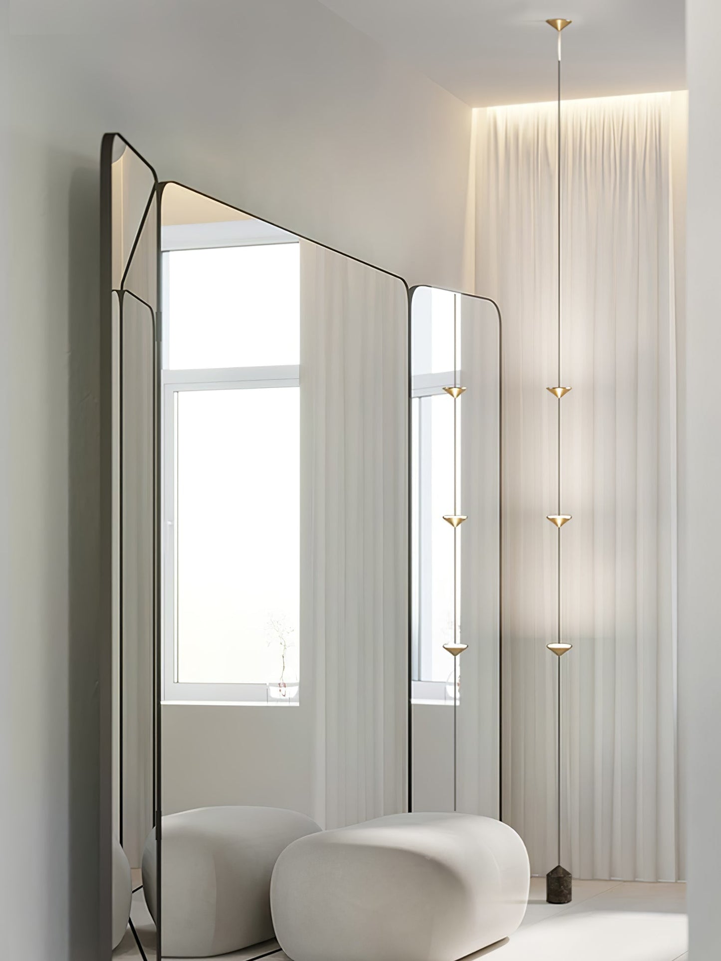 Soreluna Floor Lamp with Adjustable LED Shades Black Gold